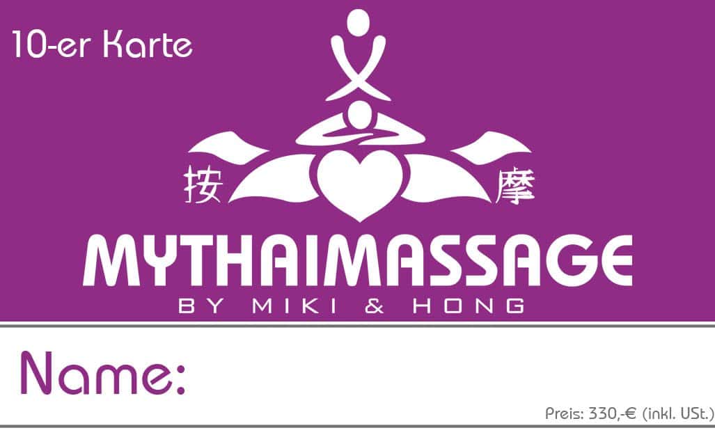 My Thai Massage Köln Porz - 10er Karte - 10 mal 60 min Basic Massage